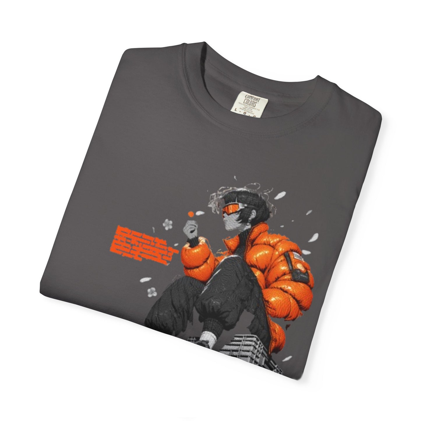 Street Style Unisex Garment-Dyed T-shirt with Graphic Print