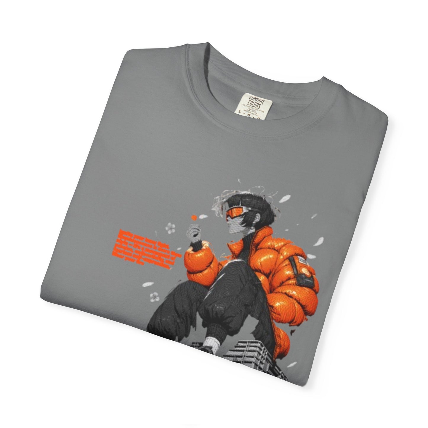 Street Style Unisex Garment-Dyed T-shirt with Graphic Print