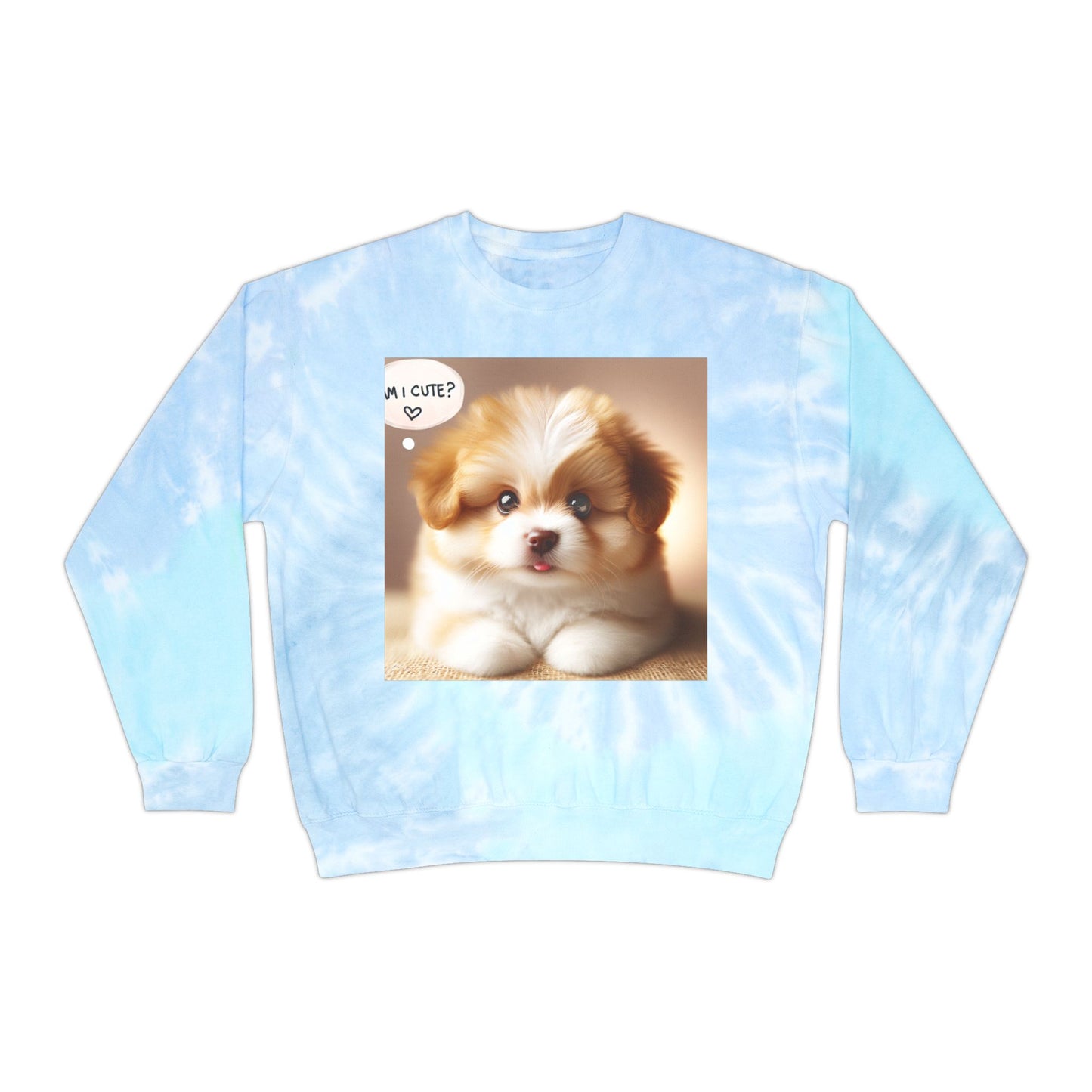 Cute Puppy Tie-Dye Sweatshirt - Unisex Cozy Fashion for Pet Lovers