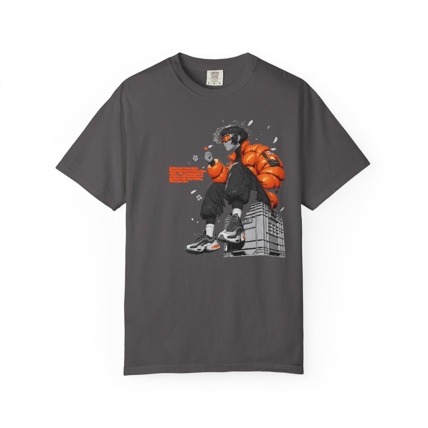 Street Style Unisex Garment-Dyed T-shirt with Graphic Print