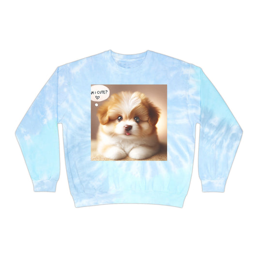 Cute Puppy Tie-Dye Sweatshirt - Unisex Cozy Fashion for Pet Lovers
