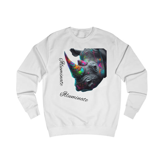 Colorful Rhino Unisex Sweatshirt - Trendy Animal Design for Nature Lovers